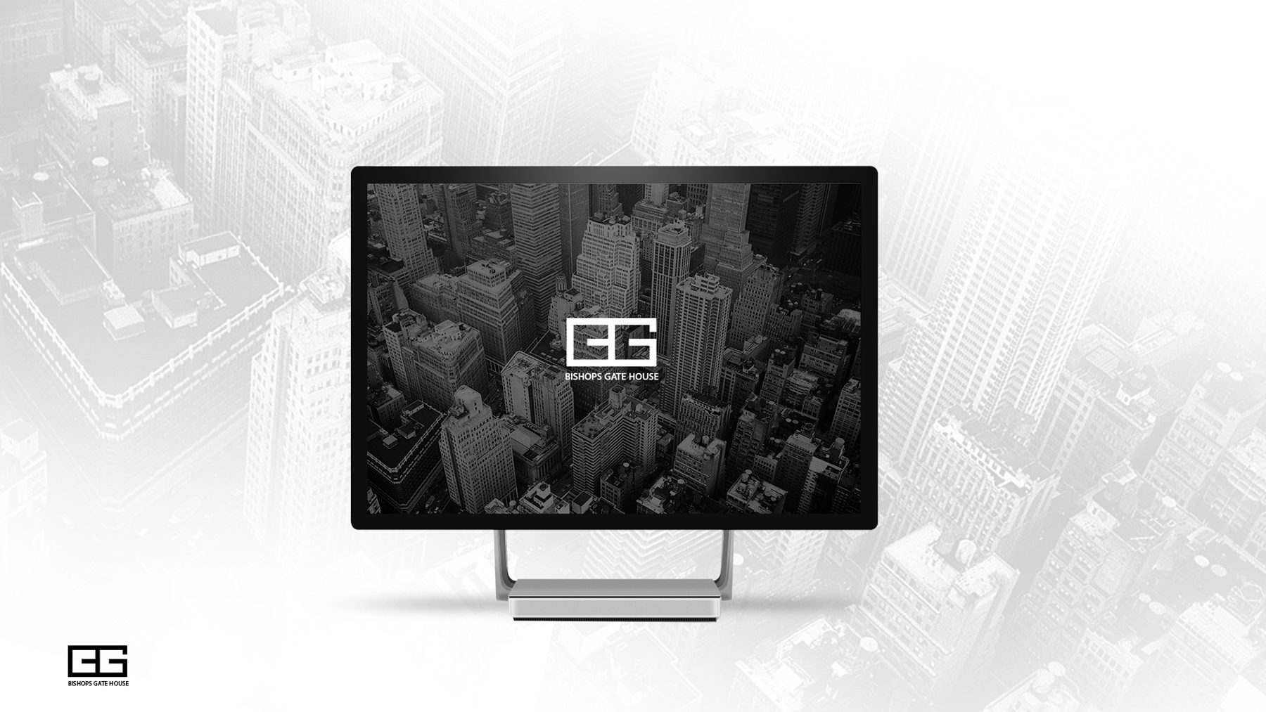Bishopsgate House website on a desktop monitor